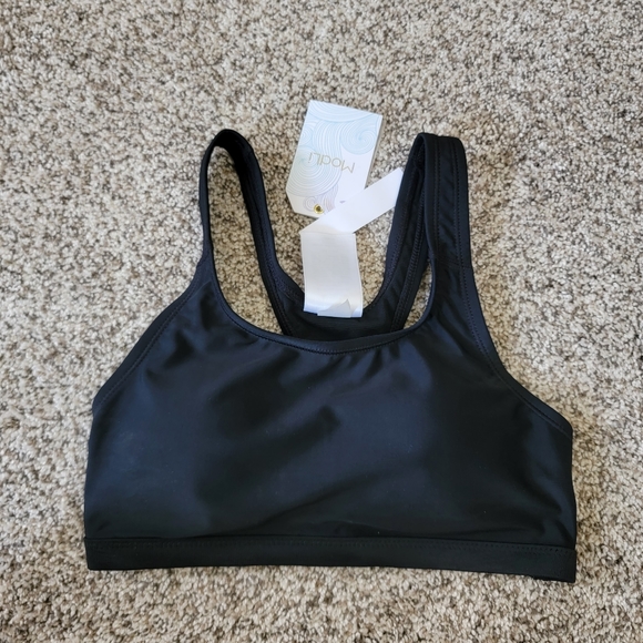 BOGO NWT ModLi Racerback Swim Bra With Padding In Black Size XXS - Picture 3 of 8